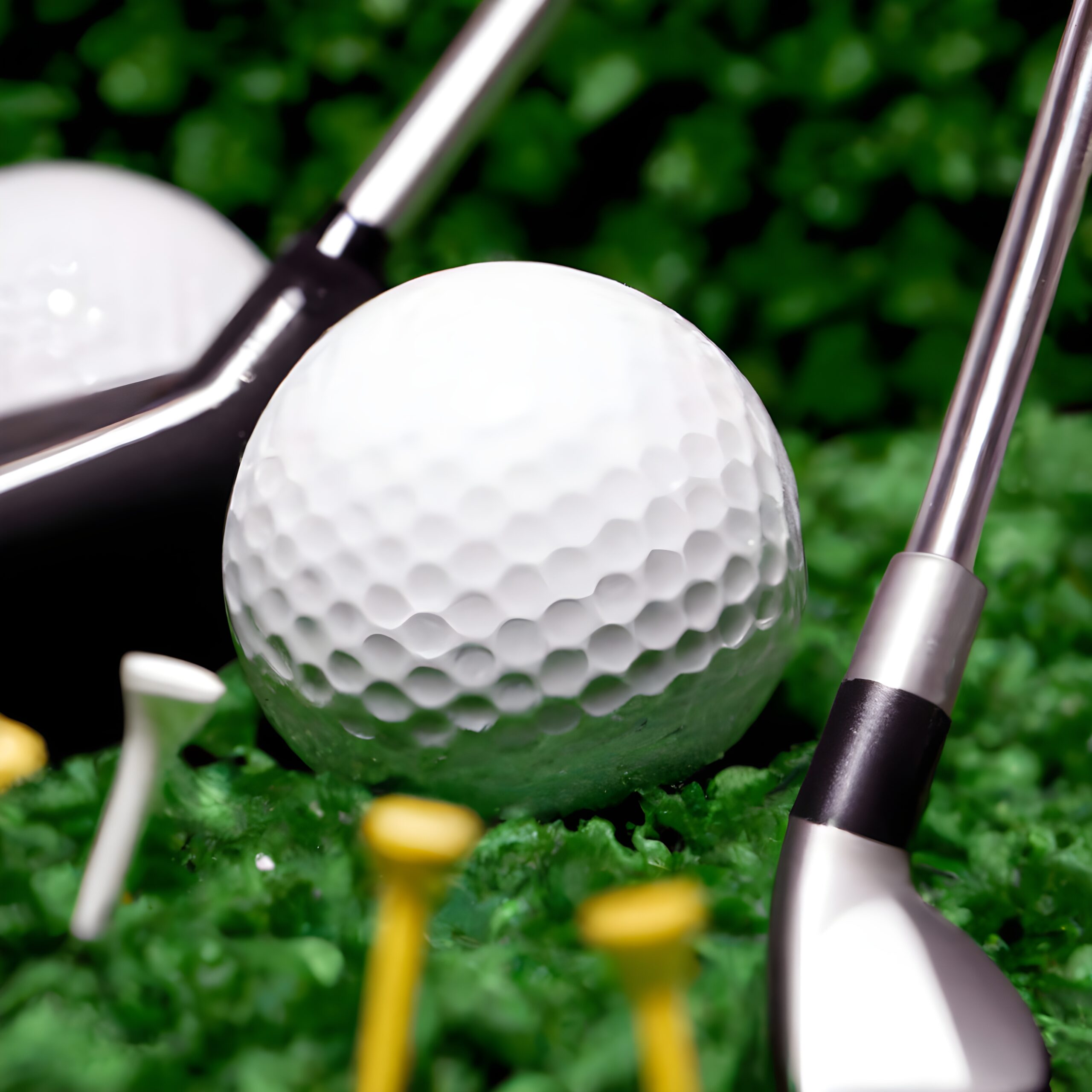 golf club and ball. Generative AI.